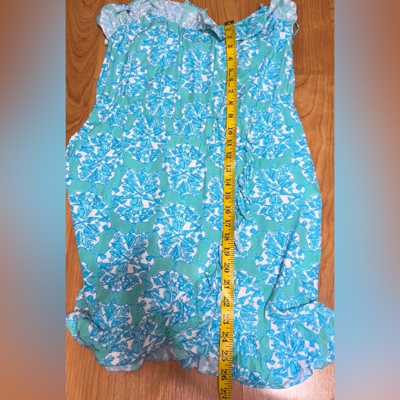 Lilly Pulitzer Spaghetti Strap Small Blue green Nautical Shells Dress Ruffle - Picture 7 of 7